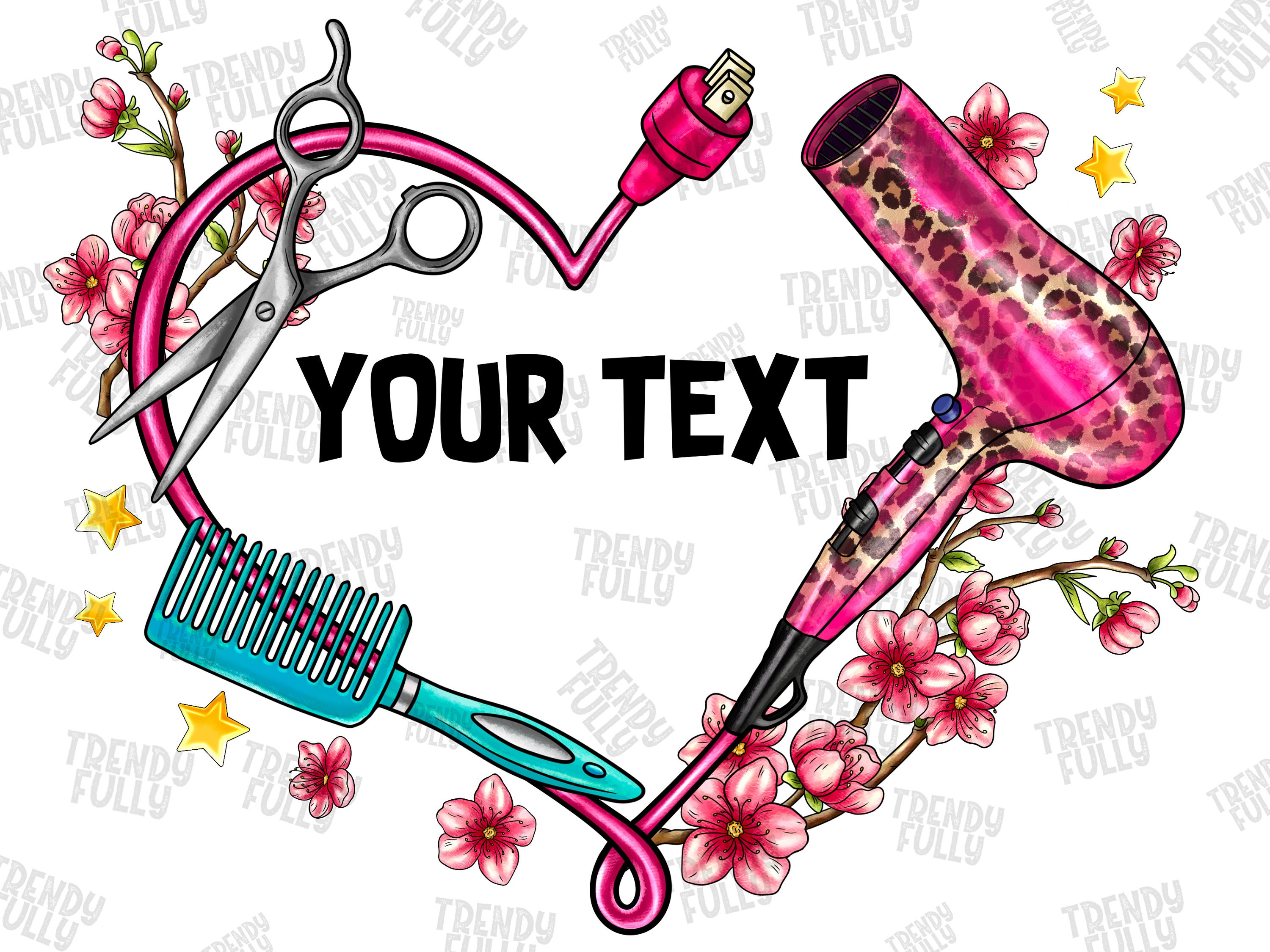 Aazon.co: Hairdresser Love Stencil 4 Inch Heart Cob Scissors Cord