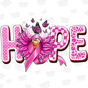Hope png sublimation design download, Breast Cancer png, Cancer Awareness png, Cancer sunflower png, sublimate designs download