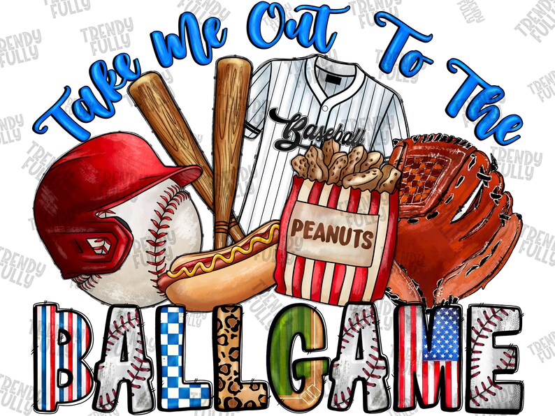 Take Me Out to the Ballgame Png Baseball Clipart Baseball Etsy