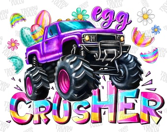Egg crusher png sublimation design download, Easter Day png, Easter bunny png, monster truck png,Happy Easter png,sublimate designs download