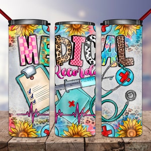 Medical records tumbler design,Medical records Design, Nurse Life,Nurse Tumbler,Medical,20oz Skinny Tumbler Sublimation Designs,20oz Tumbler