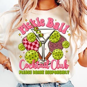 Pickleball Png Cocktail Club Png Pickleball Design Pickleball player Cocktail png Girls Club PNG Trendy Shirt Design Country Club Tennis png