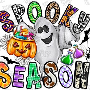 Spooky Season Png, Pumpkin Png, Happy Halloween Png, Spooky Png, Ghost, Western, Digital Download, Sublimation Design, Western png
