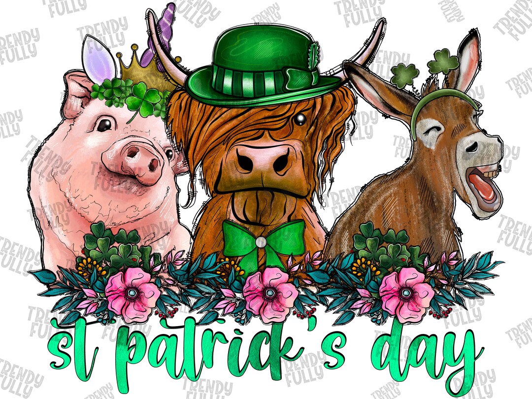 st patricks day farming postcards