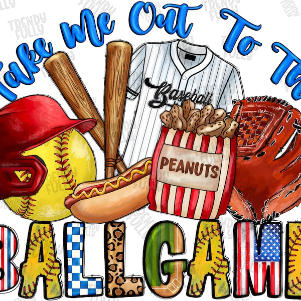 Take Me Out To The Ballgame png, Softball clipart, Softball Sublimation, Digital Download, Love Softball,Softball Mom png, Softball png