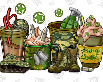 Army Sister Coffee Cups Png, Army NG, Sister Png, Camouflage, Coffee Cups, Army Design, Soldier Png, Digital Download,Sublimation Design