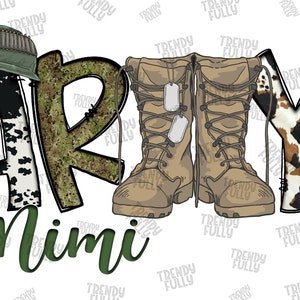 Army Mimi Png File, Western Png, Camouflage Pattern, Cowhide, Army Boots, Army Hat, Digital Download, Mimi Png, Army Mimi Sublimation Design