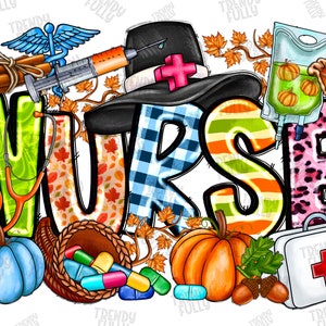 Nurse With Fall Element Png Sublimation Design, Nurse Png, Hello Fall Png, Fall Nurse Png, Fall Vibes Png, Nurse Life Png, Digital Download