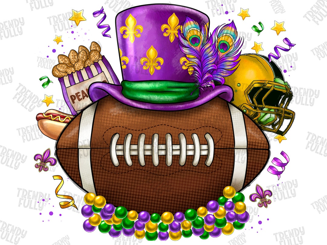 Mardi Gras Football Png Sublimation Design Download, Mardi Gras Png