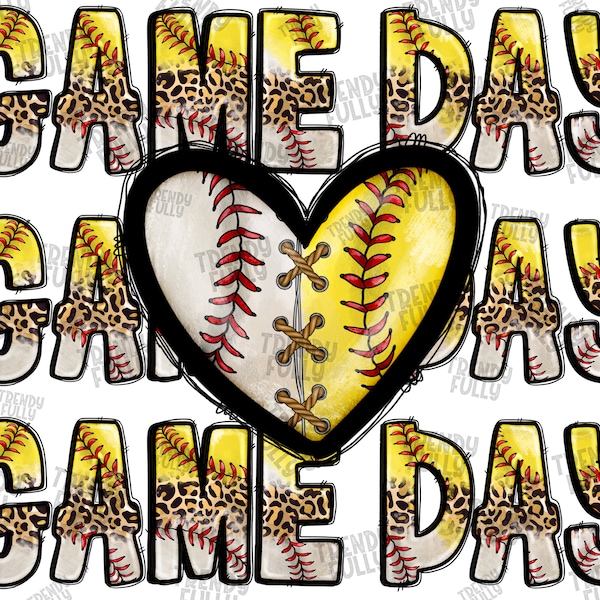 Game Day Png, Softball And Baseball Png, Sublimation Design, Softball Mama, Sport Png, Game Day Baseball, Heart,Lightening,Digital Download