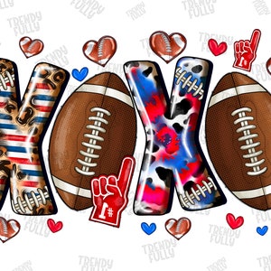 Xoxo Football Png, Valentine Football Png, Football, Valentine's Day Png, Football Valentine, Digital Download,Sublimation Design