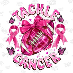 Tackle Cancer Png, Breast Cancer Png, Coquette Football Pink Out png, Pink ribbon Png, Football Mom png, Fight Cancer Png, Cancer Awareness