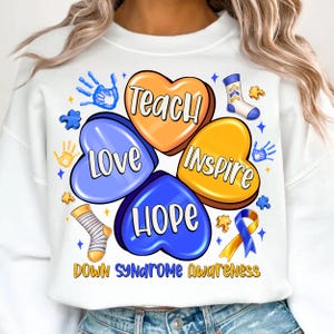 World Down Syndrome Day Awareness Teacher PNG, Ribbon Teach Hope Love Png, Down Right Perfect png, Down Syndrome png, Blue Yellow Ribbon