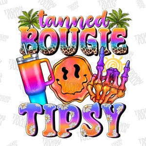 Tanned Bougie tipsy png, retro summer sublimation design, beach vibes png, cocktail tequila margarita png, trendy summer bachelorette
