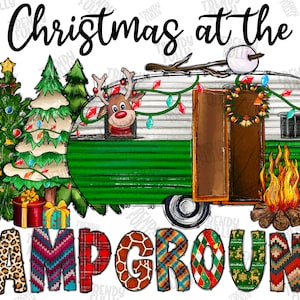 Christmas At The Campground Png, Christmas Camp Png, Christmas Camping PNG, Camper Sublimation Design, Instant Digital Download, Caravan Png
