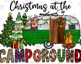 Christmas At The Campground Png, Christmas Camp Png, Christmas Camping PNG, Camper Sublimation Design, Instant Digital Download, Caravan Png