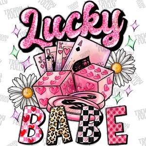 Lucky Babe Png, Valentine's Day Png, Xoxo Png, Babe Png, Sublimation Design, Lucky Png, Poker Card Png, Valentines Day Png, Digital Download