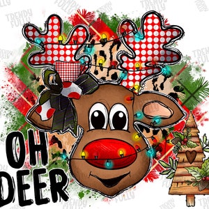 Oh Deer Reindeer Png Sublimation Design, Merry Christmas Png,Christmas Reindeer Png, Christmas Png, Happy New Year Png, Oh Deer Png Download