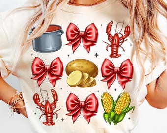Crawfish Coquette PNG, Crawfish Shirt Design, Crawfish Boil PNG, Sublimation Design, Crawfish Design, Crawfish Printable PNG,Trending Design