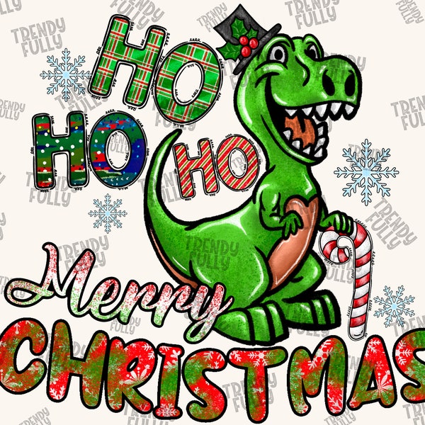 Ho Ho Ho Merry Christmas png, Dinosaur Christmas PNG, Rex Png, Christmas Gift, Dinosaur,Merry Christmas, INSTANT DOWNLOAD,Sublimation Design