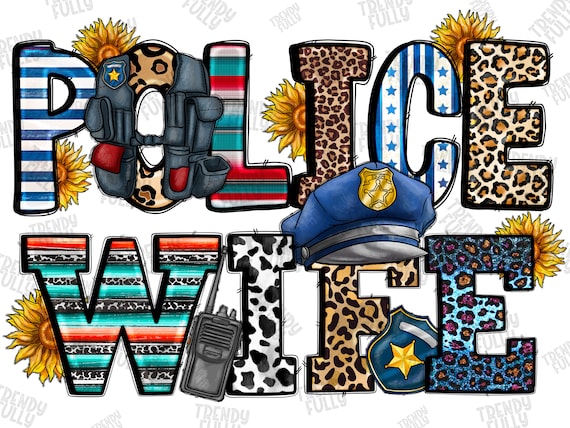 Police Wife Png, Back the Blue PNG, Police Hat, Digital Download, Thin Blue Line, Police Design,Law Enforcement,Sunflower,Sublimation design