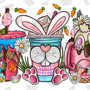 Easter coffee cups png sublimation design download, easter png, png, coffee cups png, easter life png, sublimate designs download