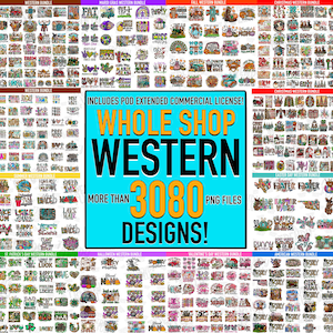 Western Sublimation Bundle PNG, Big Bundle Western, Cowboy Bundle, Cowgirl Png, Sublimation Designs, Western Png, Retro Western PNG Designs