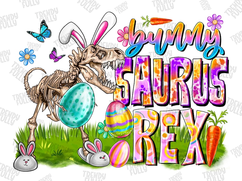 Bunny Saurus Rex Png Sublimation Design Download, Easter Day Png ...