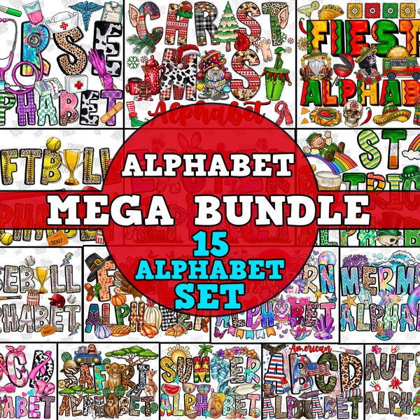 Doodle Alphabet Bundle, Western PNG Letters, Sublimation Design, Alphabet Mega Bundle, Alphabet Design, Font, Bundle Design,Digital Download