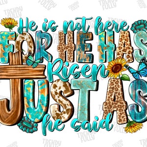 Easter PNG, Christian Easter PNG, Easter Shirt Design png, Matthew 28:6 Sublimation Design DOWNLOAD, Easter Sublimation Download
