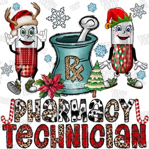 Pharmacy Technician Png, Sublimation Design, Pharmacy Pill, Merry Christmas Png, Pharmacy Png, Western, Christmas Pharmacy, Digital Download