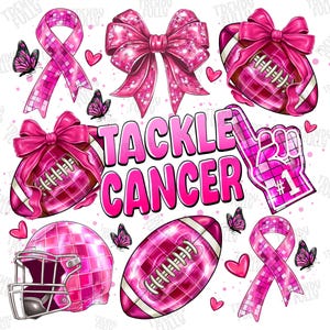 Tackle Cancer Png, Breast Cancer Png, Coquette Football Pink Out png, Pink ribbon Png, Football Mom png, Fight Cancer Png, Cancer Awareness
