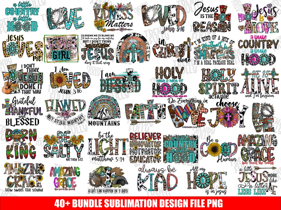 Jesus Design Bundle Png File, Cross Png, Cowhide, Christian Design ...