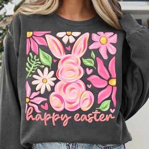 Happy Easter Png, Boho Floral Easter Png, Retro Easter Png, Easter Bunny Boho Png, Easter Boho Floral Bunny Png, Easter Egg Png, Spring Png