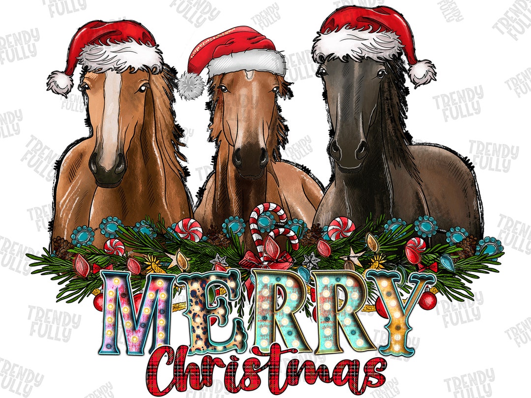Merry Christmas Horse Png Sublimation Design, Western Christmas Horse ...