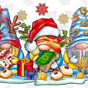 Hanukkah Gnome png Sublimation Design, Christmas Design, Merry Christmas,Happy Hanukkah Gnomies Png,Digital Download,Menorah Hanukkah,Shalom