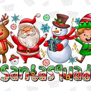 Santa Squad Png, Christmas Squad Png, Merry Christmas Png,Elf, Reindeer, Christmas, Christmas Tree Png, Digital Download, Sublimation Design