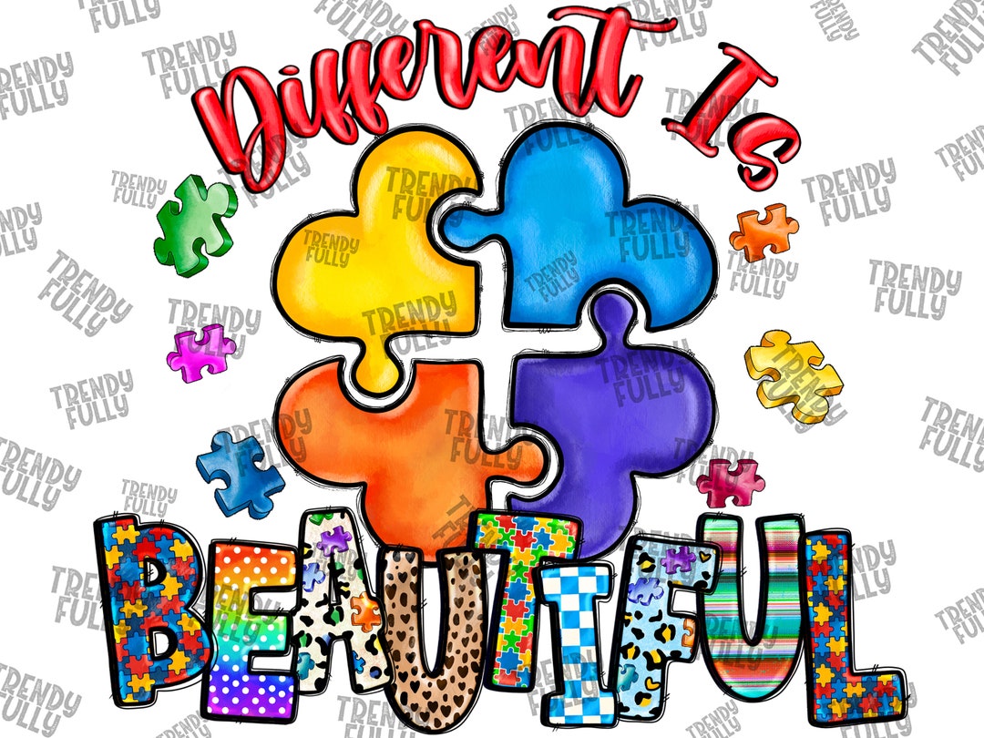 Different is Beautiful Autism Png Sublimation Design Download, Autism