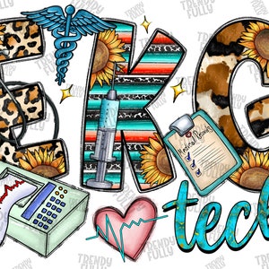 EKG Tech Png, Sublimation Design, Nurse Png, EKG, Electrocardiogram tech png, EKG tech sublimation design, Nursing Png, Digital Download