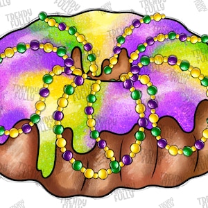 Mardi Gras King Cake Png Sublimation Design, Mardi Gras Png, Mardi Gras Cake Sublimation Png, Western Design Png, King Cake Design Png