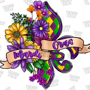 Mardi Gras Fleur De Lis Flower png, Mardi Gras Png, Happy Mardi Gras Png,sublimation design,Mardi Gras png,Fleur De Lis Png,Digital download