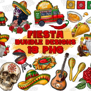 Fiesta Png Bundle For Creators PNG, Mexico  Clipart, Mexican Printable, Fiesta Design, Cinco De Mayo, Mexican Design,Digital Clipart