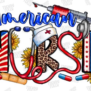 American Nurse Png, Sublimation Design, Usa Nurse Png, Western Nurse Png, Nurse Hat Png, Nurse Life Png, 4th Of July, Digital Download