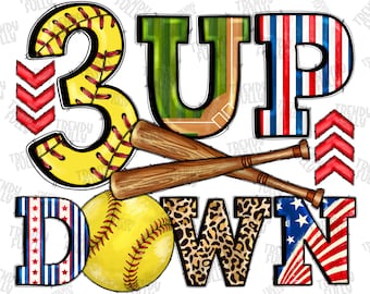 Three Up Three Down Png, Png, Game Day Png,Softball Png,Softball Mom,Softball Clipart,Transparent PNG file for sublimation,Softball Mama Png