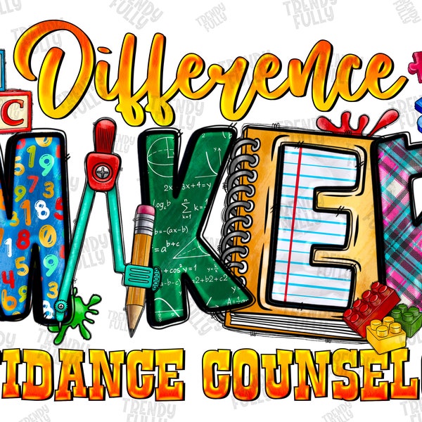 Difference Maker Guidance Counselor Png, Sublimation Design, School Png, Back To School, Guidance Counselor, Teacher Png, Digital Download