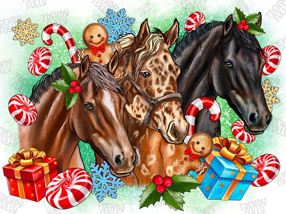 Christmas Horse Png, Holidays Horse, Sublimation Digital Design ...
