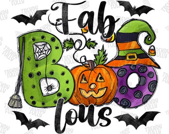 Fab Boo Lous Png, Pumpkin Png, Happy Halloween, Spooky Png, Ghost Png, Western, Boo, Halloween Design, Digital Download, Sublimation Design
