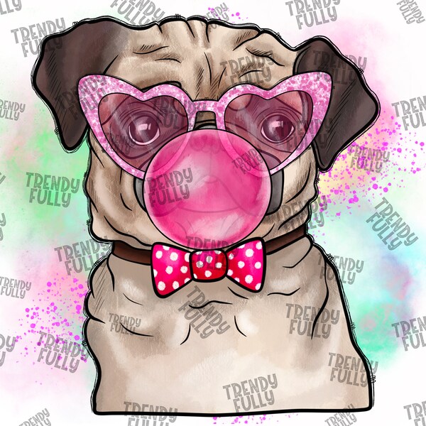 Pugs Design png, Pug Lover, Dog Lover Png, Toddler Dog, Girls Dog, Pug Png, Sublimation Designs Downloads, Watercolor Pug, Pug Love png