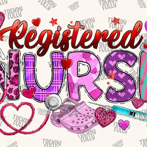 Valentine Registered Nurse Png Sublimation Design, RN Png, Valentine&#39;s Day Png, Nurse Life Png, Nurse Png, RN Clipart, Digital Download