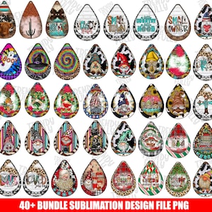 Western Tear Drop Earrings Bundle, Digital PNG File, Instant Download, Sublimation Design, Printable Graphic, Set Wraps Template, Teardrop